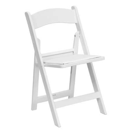 White Resin Chair w/ Padded Seat